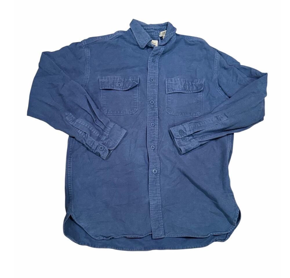 L.L. Bean Men’s M Blue Cotton Button Down Shirt Long Sleeve Casual Outdoor